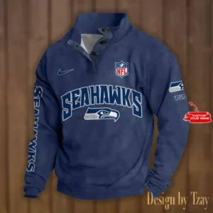 Seattle Seahawks Personalized Stand Collar Double Breasted Hoodie AMCDBH00106