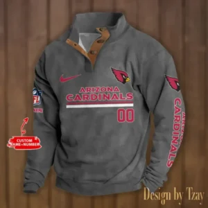 Arizona Cardinals Personalized Stand Collar Double Breasted Hoodie AMCDBH00118