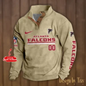 Atlanta Falcons Personalized Stand Collar Double Breasted Hoodie AMCDBH00101