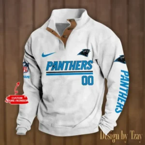 Carolina Panthers Personalized Stand Collar Double Breasted Hoodie AMCDBH00119
