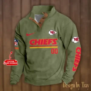 Kansas City Chiefs Personalized Stand Collar Double Breasted Hoodie AMCDBH00129