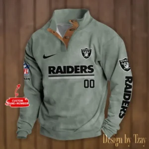 Las Vegas Raiders Personalized Stand Collar Double Breasted Hoodie AMCDBH00121
