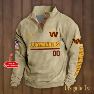 Washington Commanders Personalized Stand Collar Double Breasted Hoodie AMCDBH00146