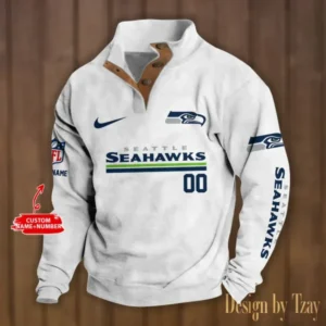 Seattle Seahawks Personalized Stand Collar Double Breasted Hoodie AMCDBH00111
