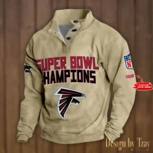 Atlanta Falcons Personalized Stand Collar Double Breasted Hoodie Super Bowl AMCDBH00156