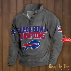 Buffalo Bills Personalized Stand Collar Double Breasted Hoodie Super Bowl AMCDBH00149
