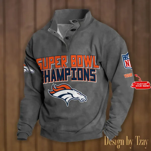 Denver Broncos Personalized Stand Collar Double Breasted Hoodie Super Bowl AMCDBH00151 - Image 4
