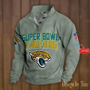 Jacksonville Jaguars Personalized Stand Collar Double Breasted Hoodie Super Bowl AMCDBH00173