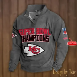 Kansas City Chiefs Personalized Stand Collar Double Breasted Hoodie Super Bowl AMCDBH00167