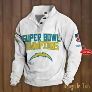 Los Angeles Chargers Personalized Stand Collar Double Breasted Hoodie Super Bowl AMCDBH00174