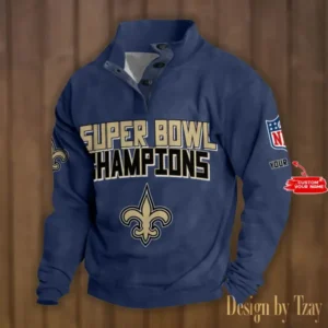 New Orleans Saints Personalized Stand Collar Double Breasted Hoodie Super Bowl AMCDBH00168
