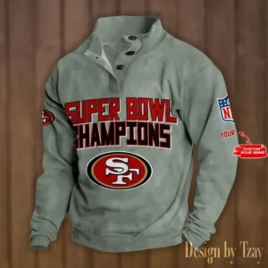 San Francisco 49ers Personalized Stand Collar Double Breasted Hoodie Super Bowl AMCDBH00172