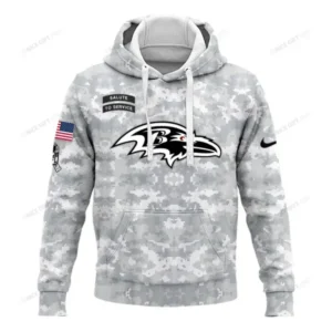 Baltimore Ravens Arctic Camo 2024 Salute to Service Club Hoodie AMCHD000046