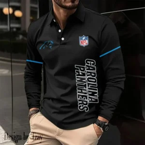 Carolina Panthers Personalized Long Sleeve Polo Shirt AMCLSPS0069