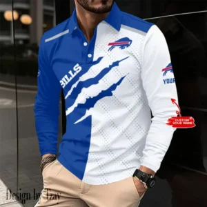 Buffalo Bills Personalized Long Sleeve Polo Shirt AMCLSPS0062