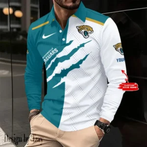 Jacksonville Jaguars Personalized Long Sleeve Polo Shirt AMCLSPS0124