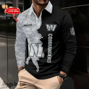 Washington Commanders Personalized Long Sleeve Polo Shirt AMCLSPS0195