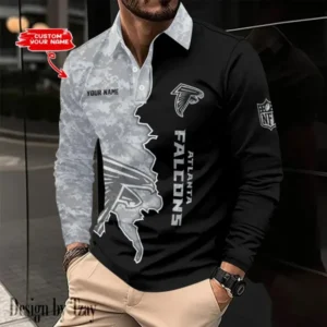 Atlanta Falcons Personalized Long Sleeve Polo Shirt AMCLSPS0053