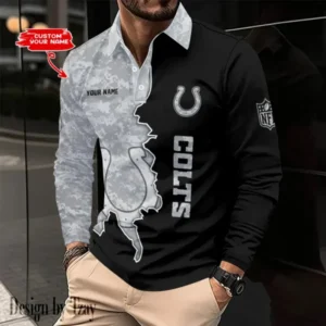 Indianapolis Colts Personalized Long Sleeve Polo Shirt AMCLSPS0120