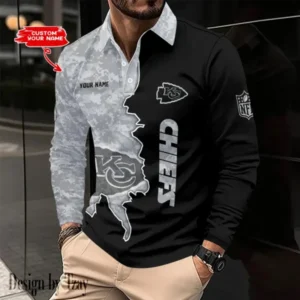 Kansas City Chiefs Personalized Long Sleeve Polo Shirt AMCLSPS0129