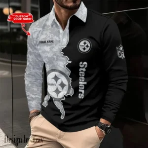 Pittsburgh Steelers Personalized Long Sleeve Polo Shirt AMCLSPS0173