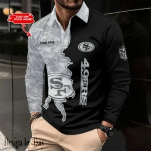 San Francisco 49ers Personalized Long Sleeve Polo Shirt AMCLSPS0178