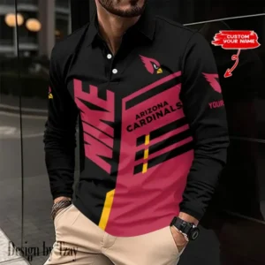 Arizona Cardinals Personalized Long Sleeve Polo Shirt AMCLSPS0049