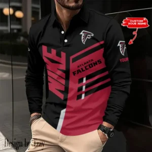 Atlanta Falcons Personalized Long Sleeve Polo Shirt AMCLSPS0054