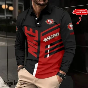 San Francisco 49ers Personalized Long Sleeve Polo Shirt AMCLSPS0179