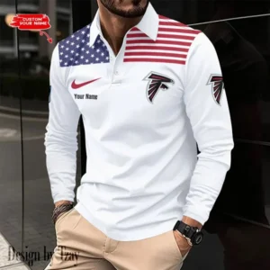 Atlanta Falcons Personalized Long Sleeve Polo Shirt AMCLSPS0055