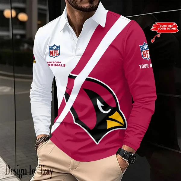 Arizona Cardinals Personalized Long Sleeve Polo Shirt AMCLSPS0051