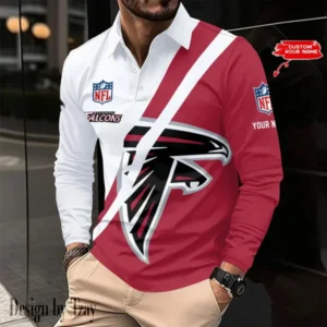 Atlanta Falcons Personalized Long Sleeve Polo Shirt AMCLSPS0056
