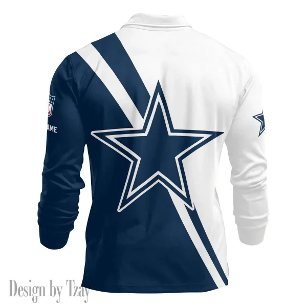Dallas Cowboys Personalized Long Sleeve Polo Shirt AMCLSPS0097 - Image 2