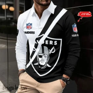Las Vegas Raiders Personalized Long Sleeve Polo Shirt AMCLSPS0136