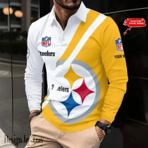 Pittsburgh Steelers Personalized Long Sleeve Polo Shirt AMCLSPS0176