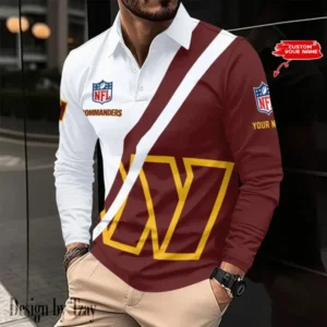 Washington Commanders Personalized Long Sleeve Polo Shirt AMCLSPS0198