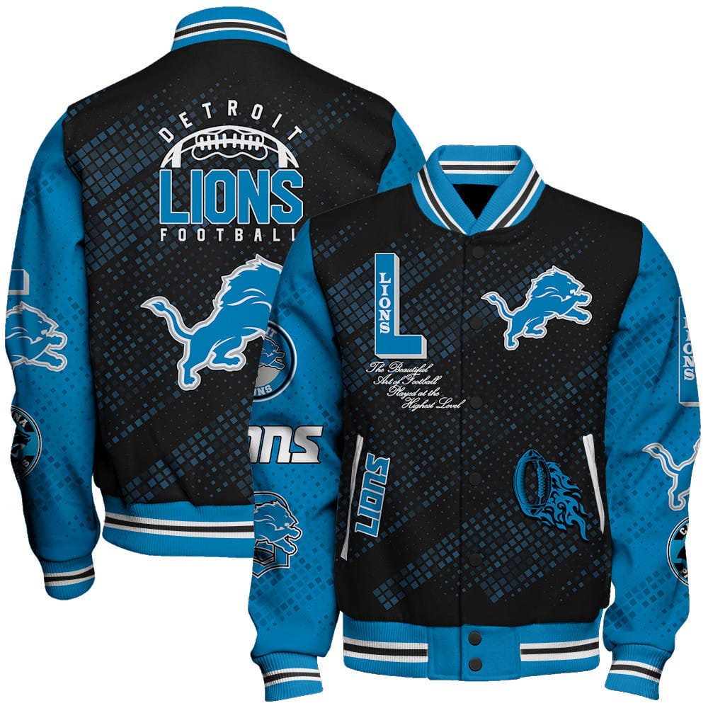 Detroit Lions National Football Conference Unisex Varsity Jacket AMCVJK000086