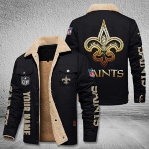 New Orleans Saints New Personalized Winter Fleece Bomber Jacket AMCWFBJ000050