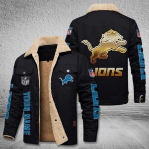 Detroit Lions New Personalized Winter Fleece Bomber Jacket AMCWFBJ000047