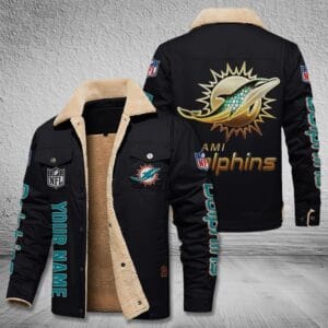 Miami Dolphins New Personalized Winter Fleece Bomber Jacket AMCWFBJ000022