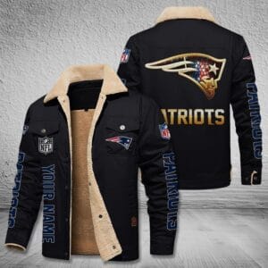 New England Patriots New Personalized Winter Fleece Bomber Jacket AMCWFBJ000041