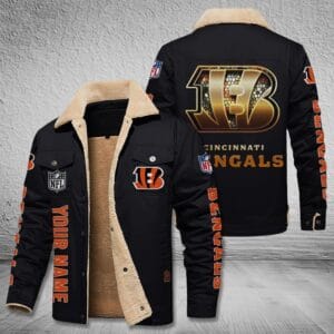 Cincinnati Bengals New Personalized Winter Fleece Bomber Jacket AMCWFBJ000032