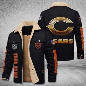 Chicago Bears New Personalized Winter Fleece Bomber Jacket AMCWFBJ000038