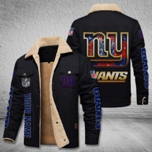 New York Giants New Personalized Winter Fleece Bomber Jacket AMCWFBJ000021