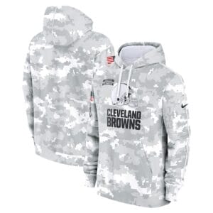 Cleveland Browns Arctic Camo 2024 Salute To Service Club Pullover Hoodie AMCPHD000041