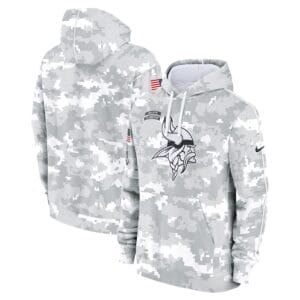 Minnesota Vikings Arctic Camo 2024 Salute To Service Club Pullover Hoodie AMCPHD000027