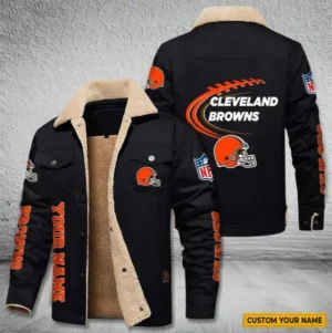 Cleveland Browns New Personalized Winter Fleece Bomber Jacket AMCWFBJ000069
