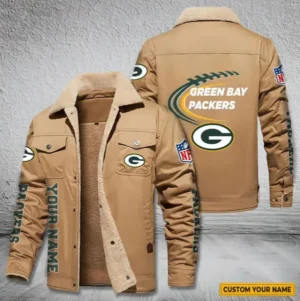 Green Bay Packers New Personalized Winter Fleece Bomber Jacket AMCWFBJ000075