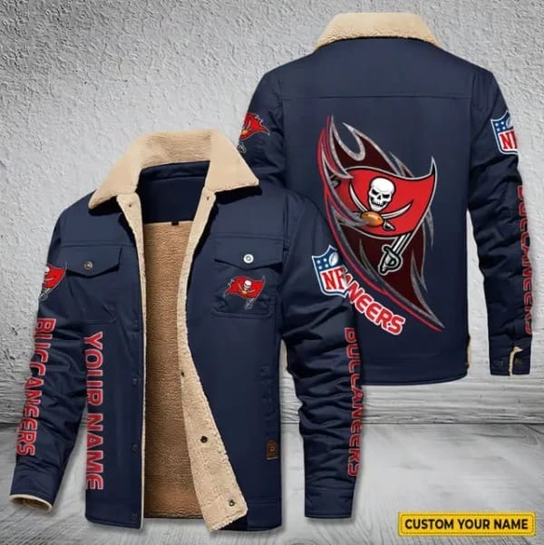 Tampa Bay Buccaneers New Personalized Winter Fleece Bomber Jacket AMCWFBJ000089 - Image 4