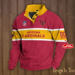 Arizona Cardinals Personalized Stand Collar Double Breasted Hoodie AMCDBH00179